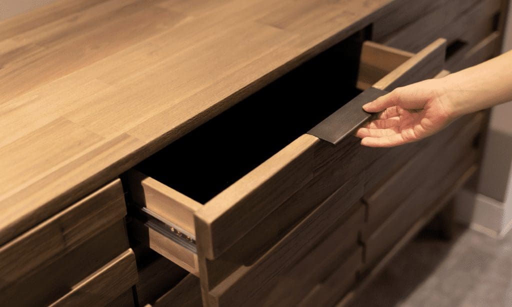 Custom drawers for dresser crafted by the team at Kitchen Top Shop